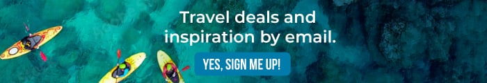 “Travel Deals and Inspiration by Email” with kayakers.