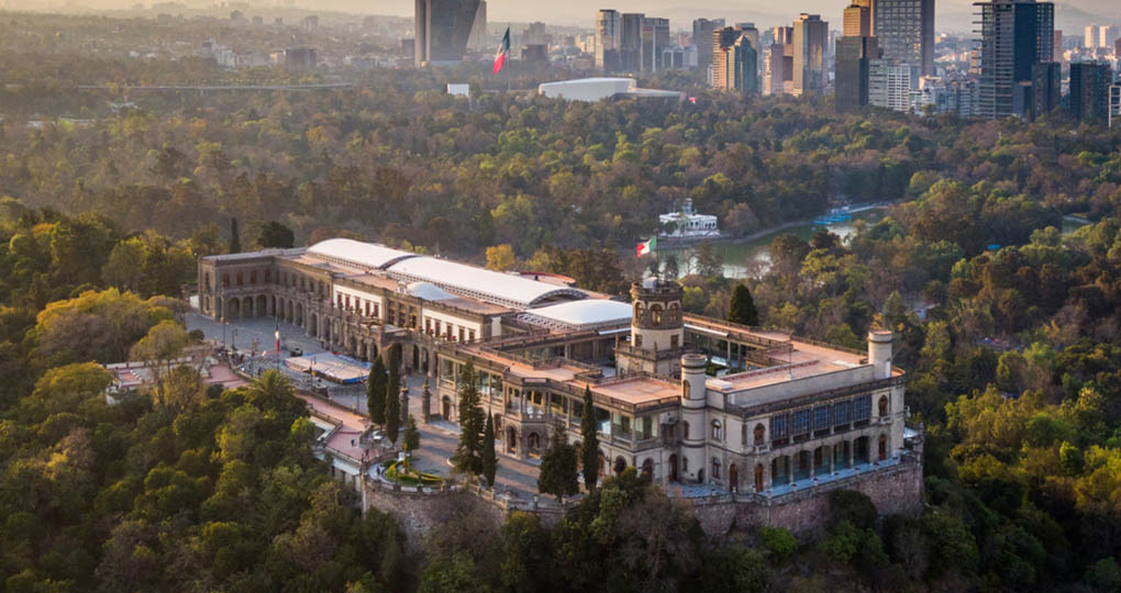 Chapultepec Castle at sunset Mexico