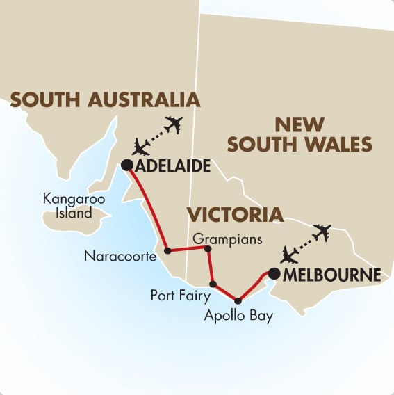 Melbourne To Adelaide Map 