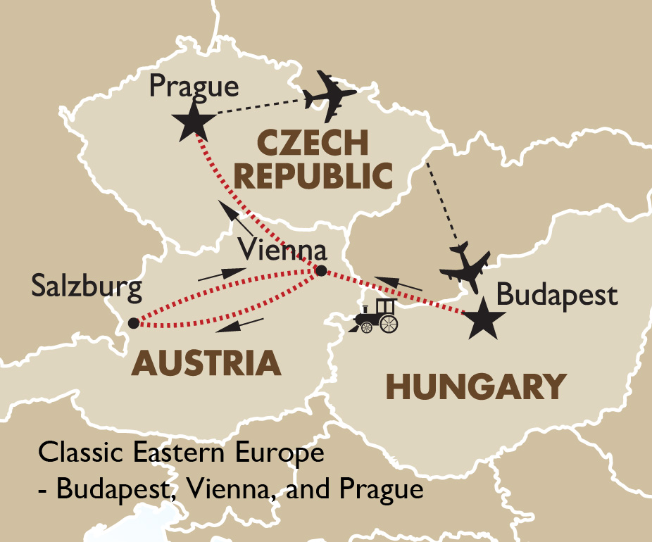 map vienna prague budapest Classic Eastern Europe European Tours Goway Travel map vienna prague budapest