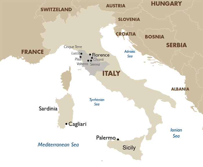 Tuscany Area Map