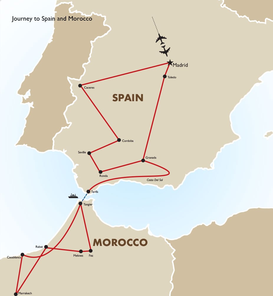 train travel from spain to morocco