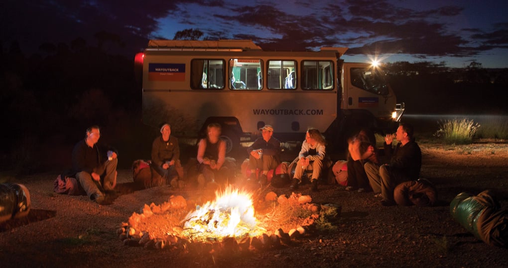 group camping in outback