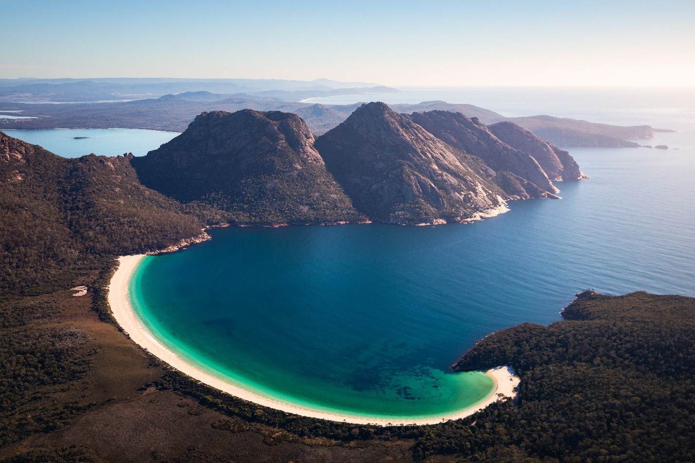 Aerial view of Wineglass Bay, Freycinet National Park